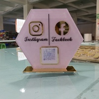 Kexian Panneau de table personnalisé Instagram pour les médias sociaux en acrylique Plaque de bureau avec code QR Panneau pour les médias sociaux