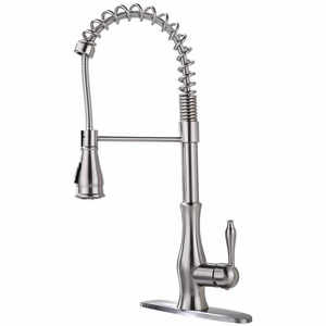 Hot Sale Model of Pull Out <strong>Sprayer</strong> Kitchen <strong>Faucet</strong> Spring <strong>Commercial</strong> Kitchen <strong>Sink</strong> Taps with Deck Plate Brushed Color - Product Image 2