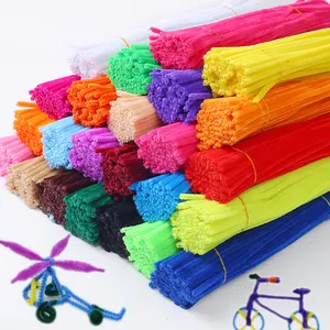 Colorful Decorative Plush Cur Sticks Chenille Tinsel Stem Cure Pipe Cleaners Wire Toy Children Diy Toys 6Mm * 1500Mm For Kids