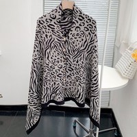 Écharpe-châle d'été tendance pour femme, motif léopard tricoté, style influenceur, pour voyage en extérieur, motif personnalisé