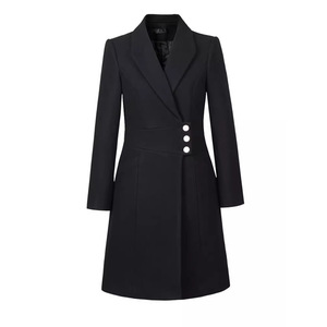 Hotel Woolen Overcoat Unisex Solid Color Double Breasted Professional Uniform Autumn Winter Workwear - Product Image 5