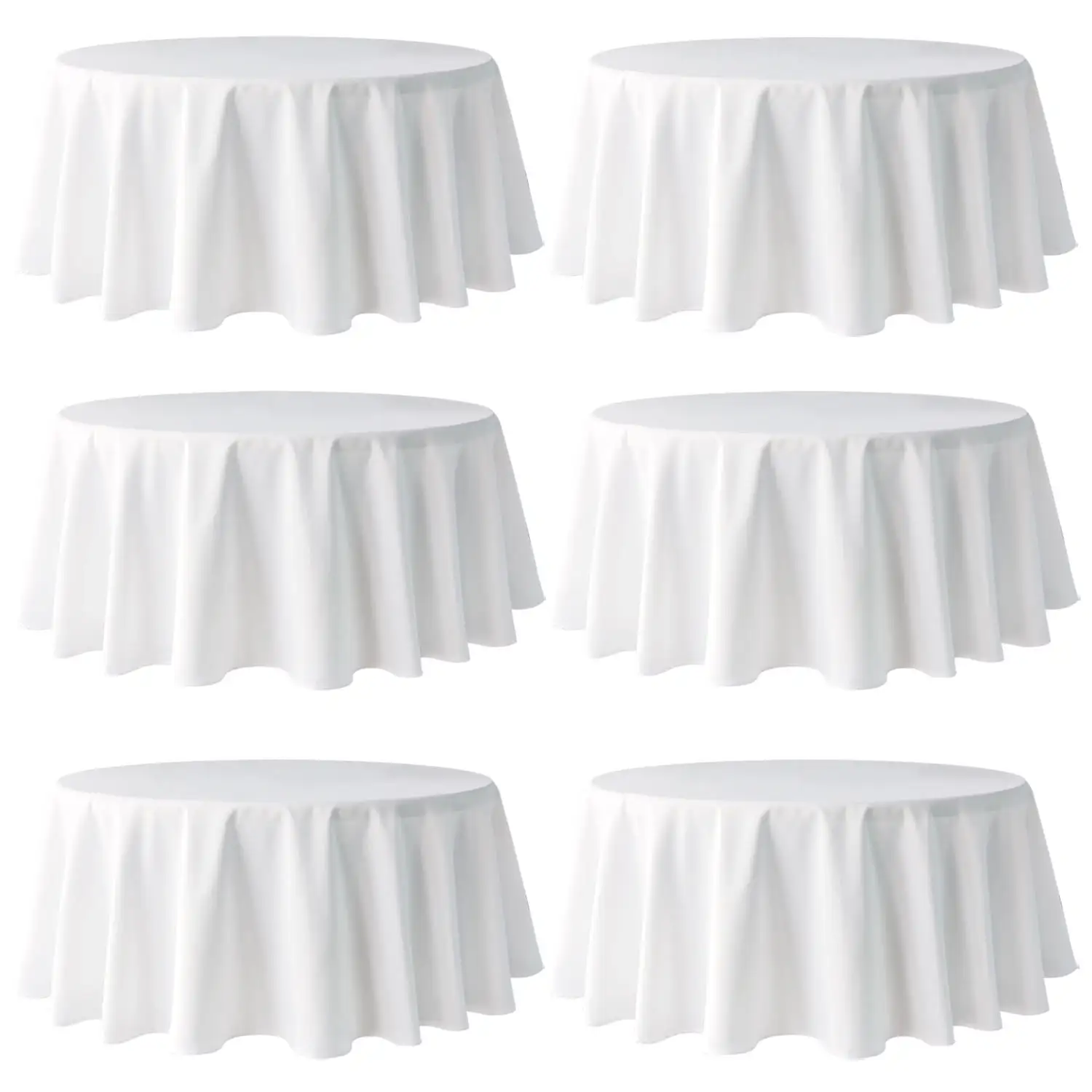 Großhandel 120R weiß runde Polyester Party Event Hochzeit Tischdecke Tischdecken