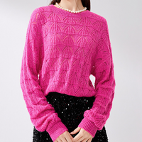 Pull en laine personnalisé pour femme, col rond, tricot d'automne, vêtement de mode, tenue décontractée pour tous les jours