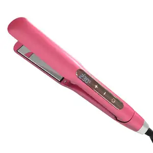 1.5 Inch Ion Hair Salon Equipment Titanium Flat Irons For Sale Pro Nano Titanium Electric LCD Temperature Display VDE BS PSE KC