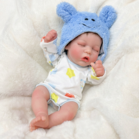 Boneka Bayi Reborn 12 Inci, Vinyl Silikon Lembut, Dilukis Tangan dengan Warna Kulit 3D, Boneka Simulasi Bayi Baru Lahir untuk Koleksi