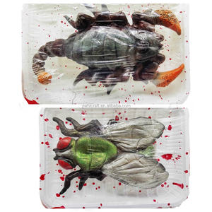 HLC Simulación de Halloween Bloody Animal Ratte Fliege Flog Gadfly Plato de cena para habitación embrujada Decoración de ambiente de terror - Product Image 2