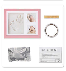 Fatto a mano il bambino stampa il piede la cornice della <span class=keywords><strong>foto</strong></span> fustellante l'immagine di legno cava <span class=keywords><strong>con</strong></span> l'argilla del piede della mano dell'animale domestico stampa unica del taglio di stampa - Product Image 4