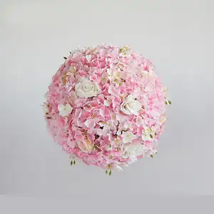 Bola de flores de peonía rosa, flores artificiales a granel para pared del hogar, decoración de Ceremonia de fiesta de boda, champán