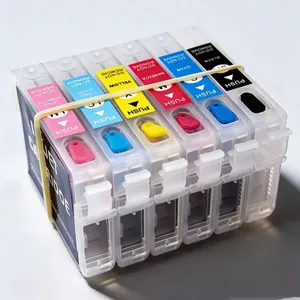 <span class=keywords><strong>Cartouche</strong></span> d'encre vide rechargeable sans puce pour <span class=keywords><strong>Epson</strong></span> 1390 1400 1410 1430 1500W R270 T50 <span class=keywords><strong>P50</strong></span> T60 TX800 R295 TX820 R330 R265 R285 R360 - Product Image 1