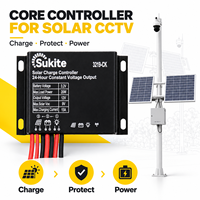 Contrôleur de charge solaire Sukite 3219-CK 3.2V 15A, sortie 12V pour caméra CCTV, tension constante 24 heures