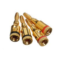 4mm 24k Plaqué Or Musique Haut-Parleur Câble Fil Broches Fiche Banane Connecteur