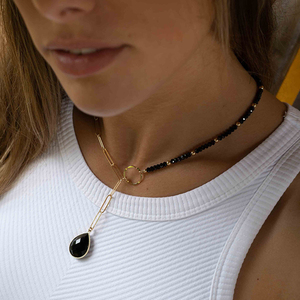 สร้อยคอโซ่อัญมณีคลิปกระดาษสแตนเลส, สร้อยคอจี้หยดน้ำตาสร้อยคอแถบรัด Mobius - Product Image 5