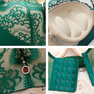 Soutiens-gorge sexy en dentelle pour femmes, respirants, push-up, à armatures, grandes tailles C D E, coupe 3/4, lingerie féminine - Product Image 6