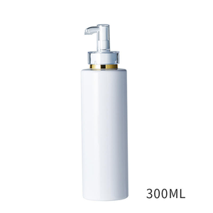 Factory Wholesale Transparent <b>White</b> PET Pump Bottle 100/150/300ml for Hair Conditioner <b>Body</b> Lotion Shampoo Gold Stamp - Product Image 2