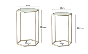 Juego moderno de estilo europeo nórdico de 2 mesas de centro anidadas hexagonales <span class=keywords><strong>Mesa</strong></span> De Caf - Product Image 5