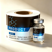 Etiquetas de Vinilo Resistentes al Calor con Textura Plateada, Personalizadas y de Primera Calidad, con Logotipo Imprimible en Dorado y Plateado para Péptidos de 3ml/5ml/10ml