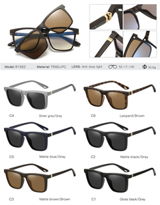 Gafas de sol cuadradas Tr90 con <span class=keywords><strong>Clip</strong></span> magnético para hombre y mujer, anteojos de sol con <span class=keywords><strong>Clip</strong></span>, antiluz azul, elegantes - Product Image 4
