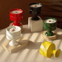 Bougie en céramique artistique, gobelet, glaçure brillante, multicolore, cire de soja, mèche en bois, bougie parfumée pour la décoration moderne de la maison
