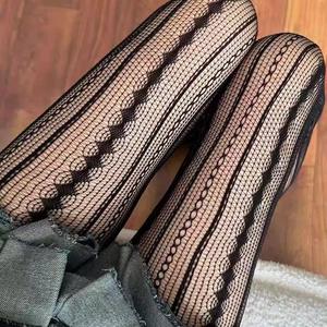 वसंत गर्मियों के नए बैले रेट्रो लेस डायमंड ट्विस्ट स्टॉक ऊर्ध्वाधर स्ट्रिप्ड फिशनेट पेंटिहोज स्लिमिंग बुना हुआ पेंटहोज सेक्सी - Product Image 5