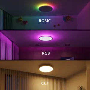 ضوء سكني غرفة المعيشة ممر متعدد الألوان ضوء السقف الذكي RGB واي فاي قراءة حماية العين ضوء lceiling الذكية