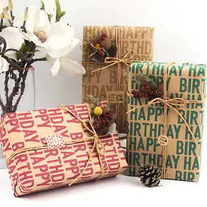 Egeïsche Gift Eenvoudige Elegante Custom Gelukkig Verjaardagscadeau Wrapping Wrap Papier Roll Voor Verpakking