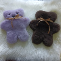 Ours en peluche doux et plat personnalisés, en peau de mouton australienne, en fourrure de mouton véritable, jouets pour enfants et bébés