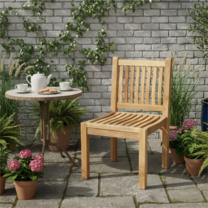 Silla de Comedor Ligera Luxa - Diseño Moderno, Madera de Teca Resistente, Cómoda y Duradera para Uso en Hoteles y Parques - Product Image 5