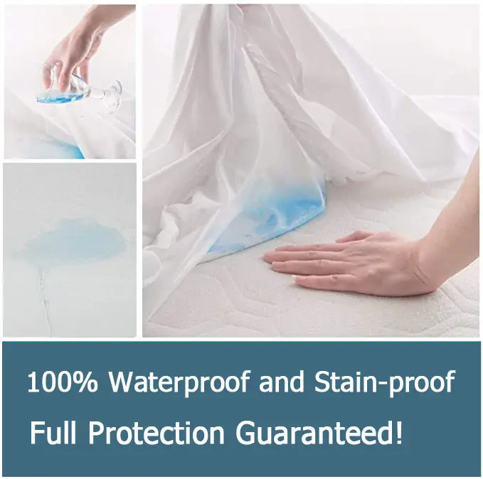 Yeni ürün dokuma ucuz bellek köpük su geçirmez yatak örtüsü anti-bakteri özel baskılı yatak kapakları