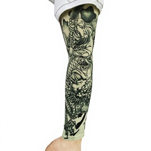 Nuevas Mangas Protectoras de Brazo Estilo Seamless con Estampado de Tatuaje para Ciclismo y Actividades al Aire Libre, Protección Solar, para Hombre y Mujer, de Nylon/Cachemira - Product Image 1