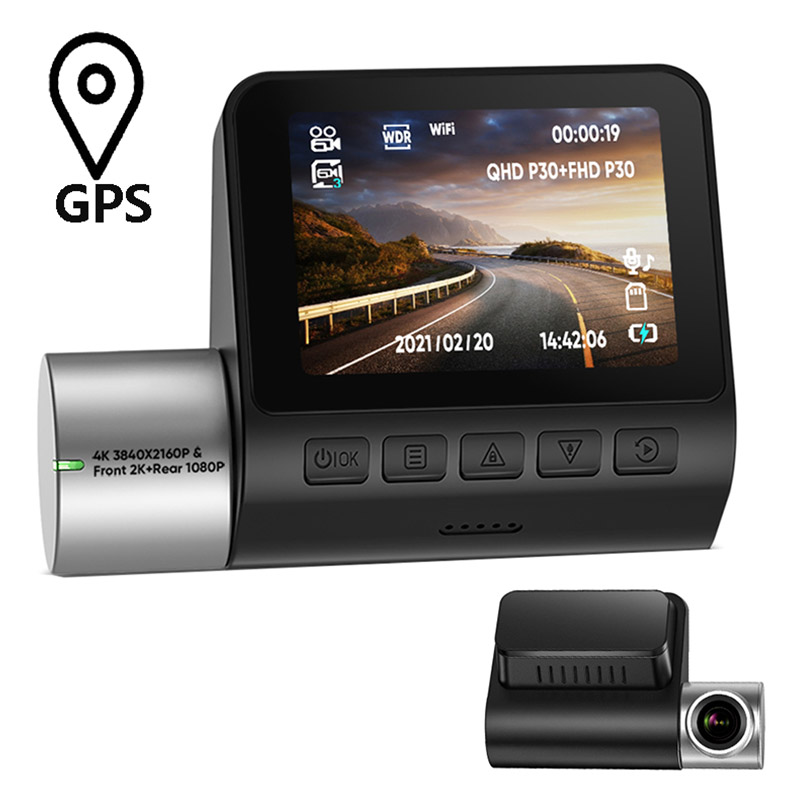 4K Wi-Fi приложение для управления GPS Автомобильная камера 170 градусов SONY IMX335 сенсор видеорегистратор NOVATEK Автомобильный Черный Ящик видеорегистратор