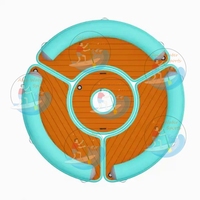 Bar flottant gonflable robuste avec plateforme antidérapante en Drop-Stitch et porte-gobelets pour complexe hôtelier, marina, fête sur le lac