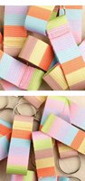 Porte-clés mousqueton en polyester couleur macaron sud-coréen avec lanière support durable et sûr pour les étudiants