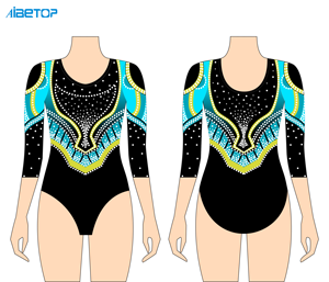 <span class=keywords><strong>Justaucorps</strong></span> de gymnastique de compétition pour artiste, design complexe, <span class=keywords><strong>magnifique</strong></span>, manches longues, strass, vêtements de danse - Product Image 4