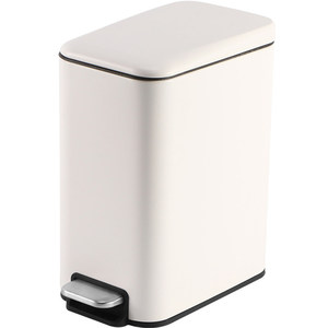 Pequeño bote de basura rectangular de acero inoxidable con tapa, adecuado para usar en baños o dormitorios. - Product Image 3