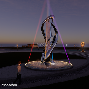 <span class=keywords><strong>Fontana</strong></span> Scultorea Astratta in Acciaio Inossidabile Lucidato a Specchio Vincentaa, <span class=keywords><strong>Arte</strong></span> Pubblica per Piazze Esterne - Product Image 2