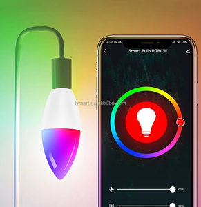 Bombilla LED Inteligente Tuya Wifi RGB, Luz Blanca Cálida y Fría CCT E14 5W 7W 9W 220V, Control por Aplicación Alexa, Ritmo <span class=keywords><strong>Musical</strong></span>, Bombilla Eléctrica Inteligente Tipo Vela - Product Image 6