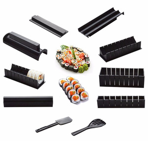 Kit d'équipement de fabrication de sushis T180 en gros, 10 pièces/ensemble, moule multifonctionnel pour boulettes de riz japonaises et rouleaux de gâteau - Product Image 6