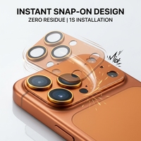 Film protecteur d'objectif d'appareil photo anti-rayures pour iPhone 16 17 Pro Max, compatible avec les coques, protection d'objectif