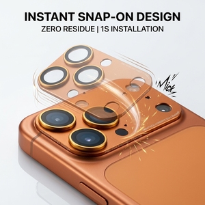 <span class=keywords><strong>Film</strong></span> protecteur d'objectif d'appareil photo anti-rayures pour iPhone <span class=keywords><strong>16</strong></span> 17 Pro Max, compatible avec les coques, protection d'objectif - Product Image 3