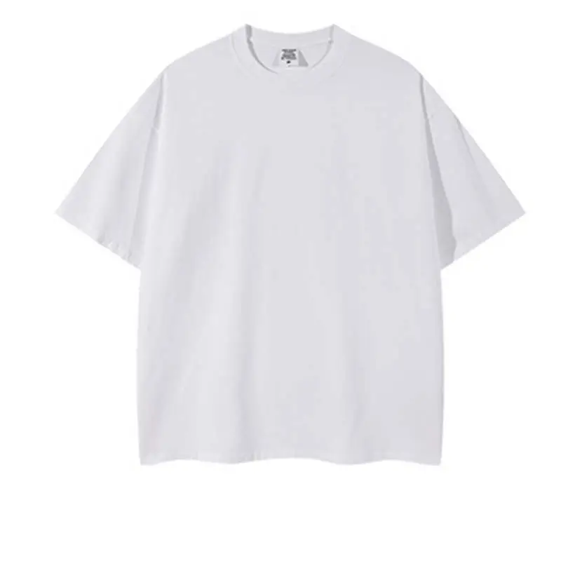 ユニセックス500 gsm高級高品質ホワイト特大無地コットンカスタムデザインTシャツmitロゴ