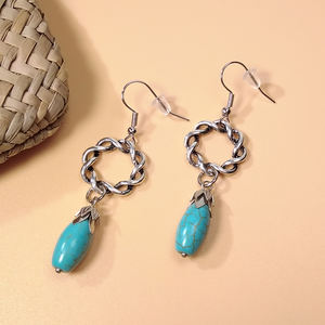 Exquise simplicité Vintage bohème Style ethnique boucles d'oreilles goutte d'eau pendentif pour les femmes - Product Image 1