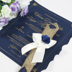 Caja de Madera Rústica para Invitaciones de Boda, Caja para Invitaciones de Boda con Papel de Envolver y Cinta Decorativa - Product Image 4