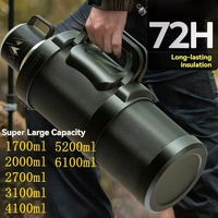 Botol Termos Besar Stainless Steel Vacuum Flask untuk Perjalanan Mendaki, Pot Isolasi Menjaga Air Tetap Hangat dan Dingin