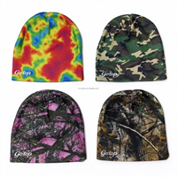 Bonnet unisexe en polyester et élasthanne tricoté, imprimé numérique jacquard, chapeau d'hiver avec logo personnalisé pour les sports de plein air