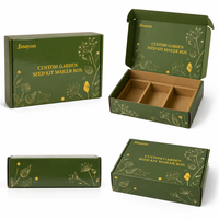 Boîte d'expédition personnalisée brillante pour kit de graines de jardin, emballage en carton ondulé avec insert à trois fentes pour abonnement de vente au détail