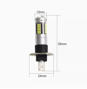 Lampu kabut LED mobil, aksesori lampu mobil daya tinggi H3 H1 4014 30SMD Anti kabut instalasi mudah