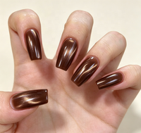 Pigment magnétique en aluminium effet œil de chat 9D marron mocha métallique pour vernis à ongles en gel, salon et manucure DIY