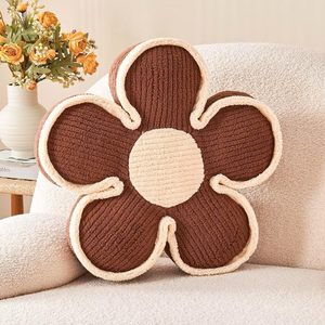 Soft <strong>Flower</strong> <strong>Shaped</strong> Floor <strong>Cushion</strong>, Decorative Throw Pillow, Plush Bedroom Seating <strong>Cushion</strong> Brown <strong>Flower</strong> Decor Plush Pillow - Product Image 1