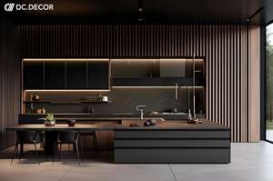 Armoire <span class=keywords><strong>de</strong></span> cuisine modulaire moderne, durable, ignifuge, écologique, finition stratifiée acrylique, installation facile, garantie 3 ans - Product Image 2