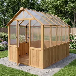 Kit de Invernadero Moderno y Ecológico de Madera de Cedro con Lámina de Plástico, Juego Completo para Jardinería Hidropónica - Product Image 1